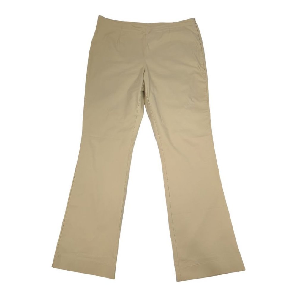 Boston Proper Light Tan Flat Front Side Zipper Dress Pants Slacks Size 16 - Picture 1 of 6